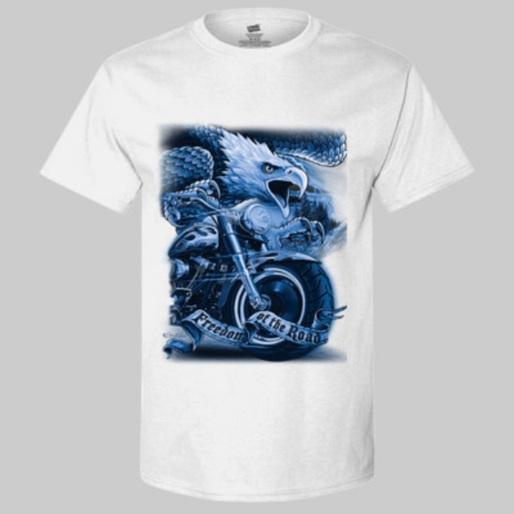 Freedom Of The Road Biker T-Shirt - Picture 1 of 2
